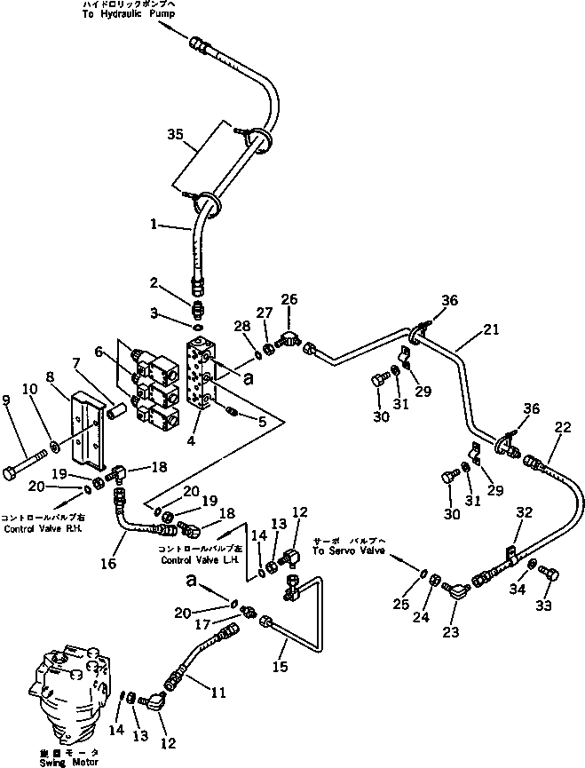 Excavators Komatsu / PC120S-3 S/N 18001-UP(pc120s-r) / HYDRAULIC PIPING (PILOT CIRCUIT) (1/2) (WITH AUTO DECELERATION)(#18001-18714)(180510 : 6511)
