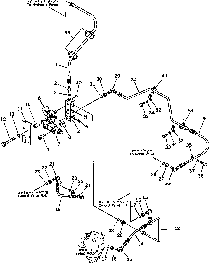 Excavators Komatsu / PC120S-3 S/N 18001-UP(pc120s-r) / HYDRAULIC PIPING (PILOT CIRCUIT) (1/2) (WITH AUTO DECELERATION)(#21100-)(180530 : 6511B)