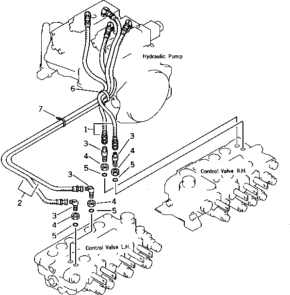 Excavators Komatsu / PC120S-3 S/N 18001-UP(pc120s-r) / HYDRAULIC PIPING (PILOT CIRCUIT) (2/2)(WITHOUT AUTO DECELERATION)(180580 : 6514)