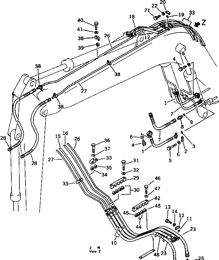 Excavators Komatsu / PC120S-3 S/N 18001-UP(pc120s-r) / HYDRAULIC PIPING (BOOM ? ARM AND BUCKET CYLINDER)(#20336-21099)(180600 : 6515A)