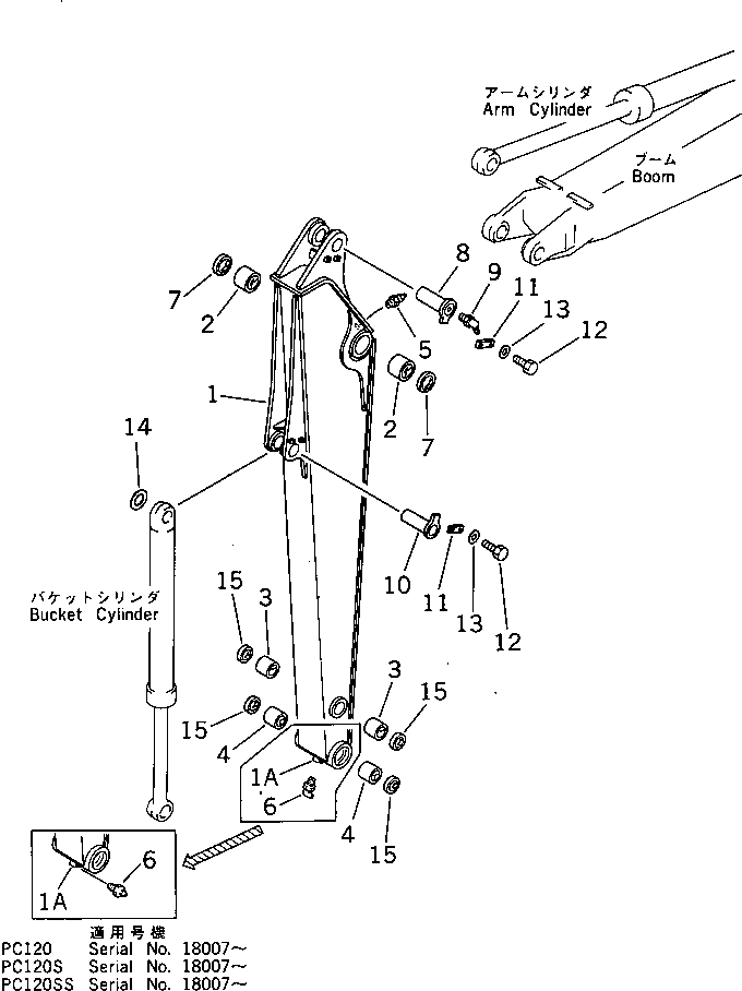 Excavators Komatsu / PC120S-3 S/N 18001-UP(pc120s-r) / ARM(210020 : 7005)