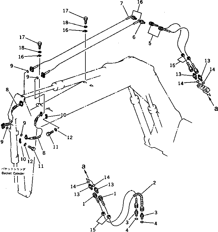 Excavators Komatsu / PC120S-3 S/N 18001-UP(pc120s-r) / HYDRAULIC PIPING (2/2) (FOR 2-PIECE BOOM)(210280 : 7337)