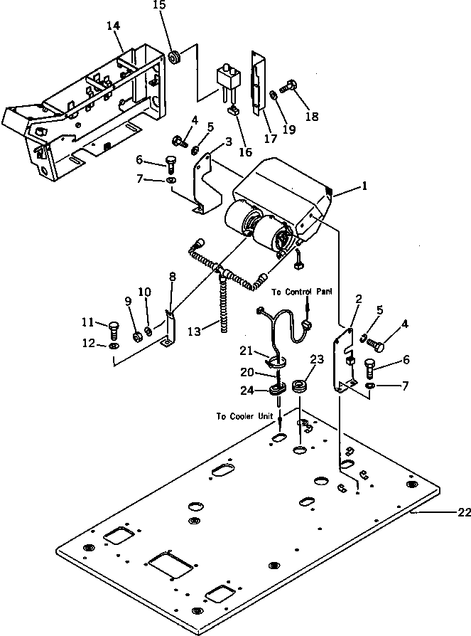 Komatsu parts book diagram for PC120S-3 S/N 18001-UP: CAR COOLER PIPING (1/2) (FOR LONG LEVER CONTROL)