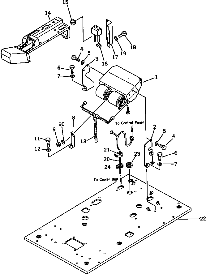 Komatsu parts book diagram for PC120S-3 S/N 18001-UP: CAR COOLER PIPING (1/2) (FOR WRIST CONTROL)