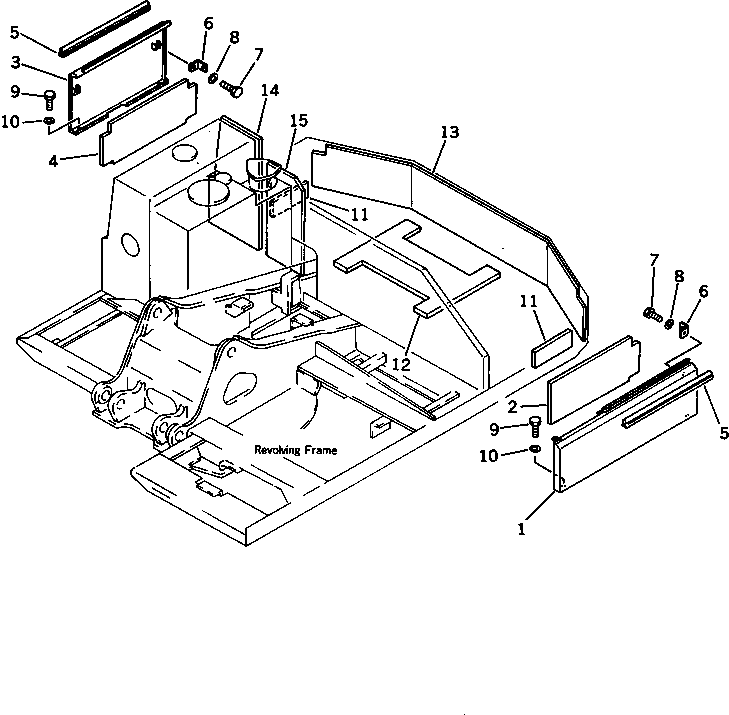 Komatsu parts book diagram for PC120S-3 S/N 18001-UP: MACHINERY COMPARTMENT (3/4)(#18001-21099)
