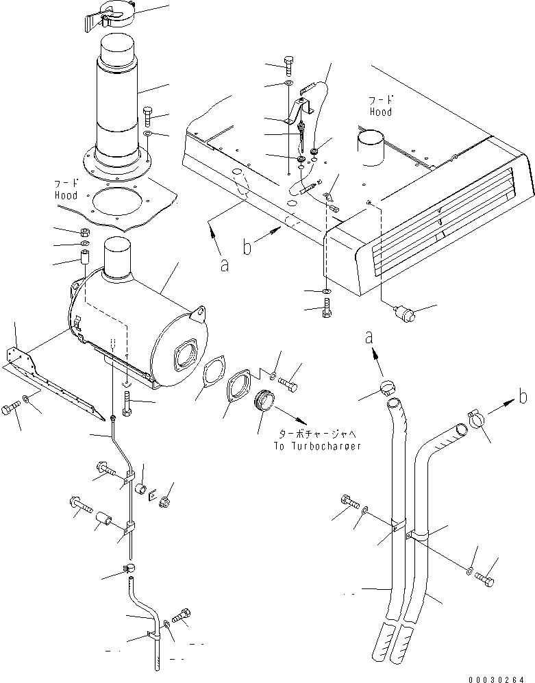 Excavators Komatsu / PC1250-7 S/N 20001-UP (Overseas Version)(pc1250-c) / EXHAUST (TROPICAL WEATHER SPEC.)(030030 : B0300-01A2)