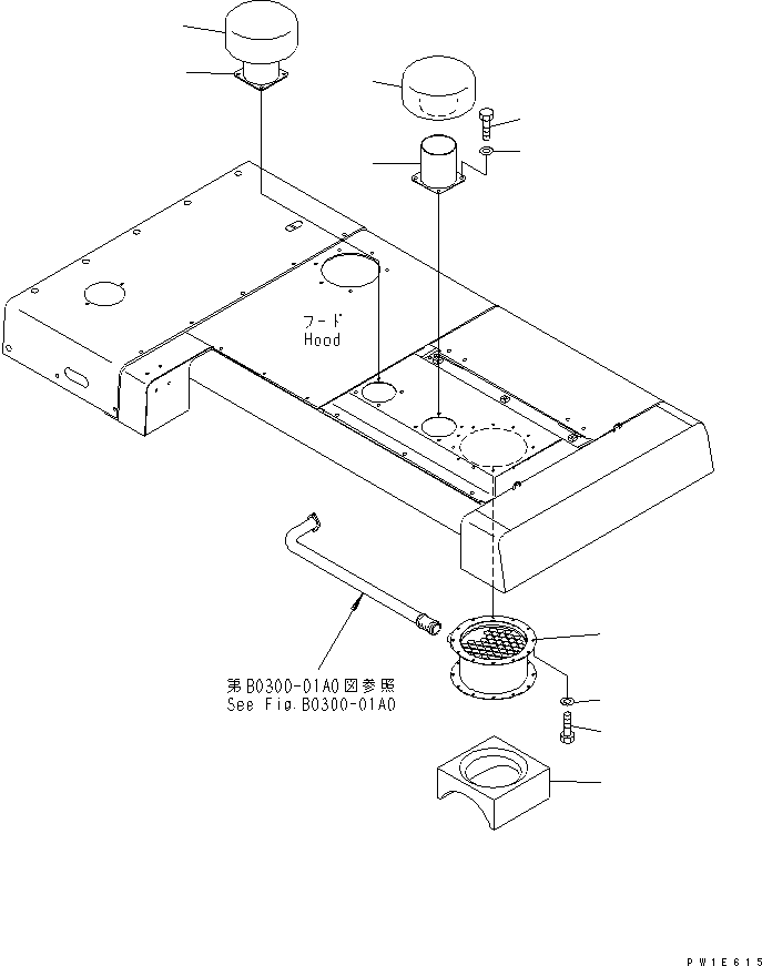 Excavators Komatsu / PC1250-7 S/N 20001-UP (Overseas Version)(pc1250-c) / EXHAUST (SANDY AND DUSTY TERRAIN SPEC.)(030050 : B0300-02A1)
