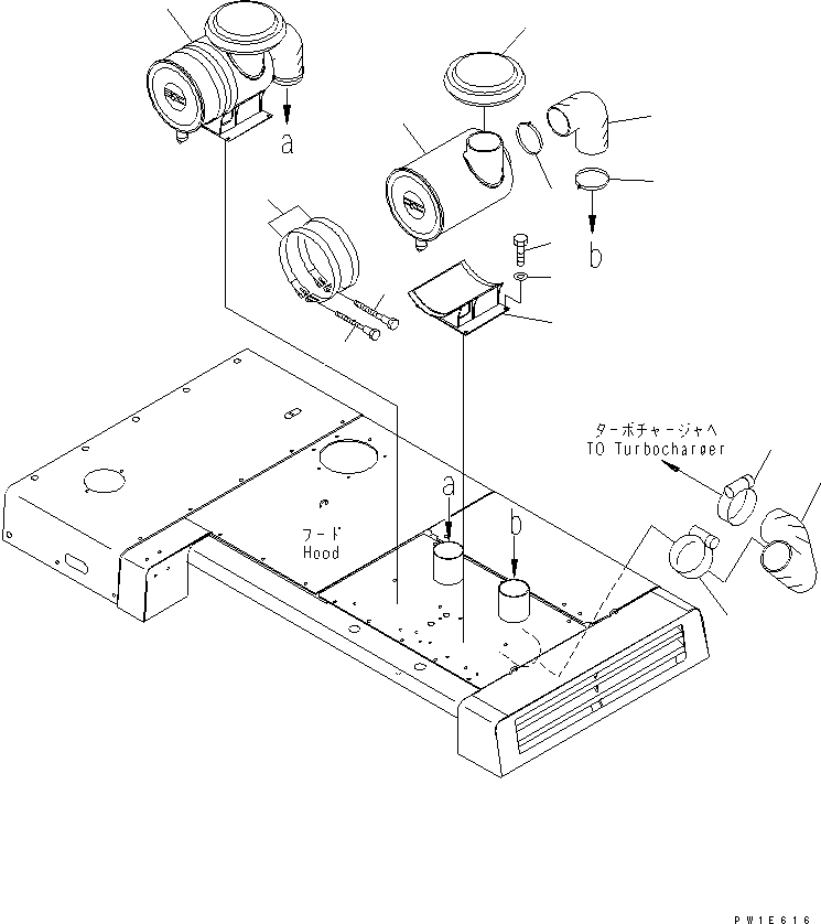 Excavators Komatsu / PC1250-7 S/N 20001-UP (Overseas Version)(pc1250-c) / EXHAUST (TROPICAL WEATHER SPEC.)(030060 : B0300-02A2)
