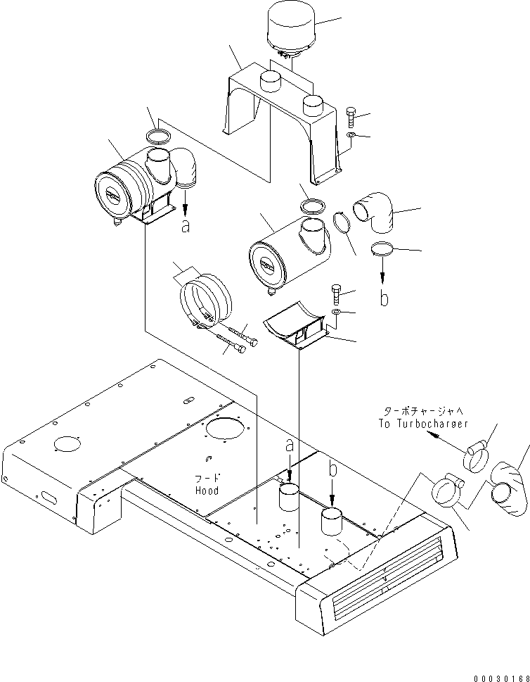 Excavators Komatsu / PC1250-7 S/N 20001-UP (Overseas Version)(pc1250-c) / EXHAUST (TROPICAL WEATHER ? SANDY AND DUSTY TERRAIN SPEC.)(030070 : B0300-02A3)