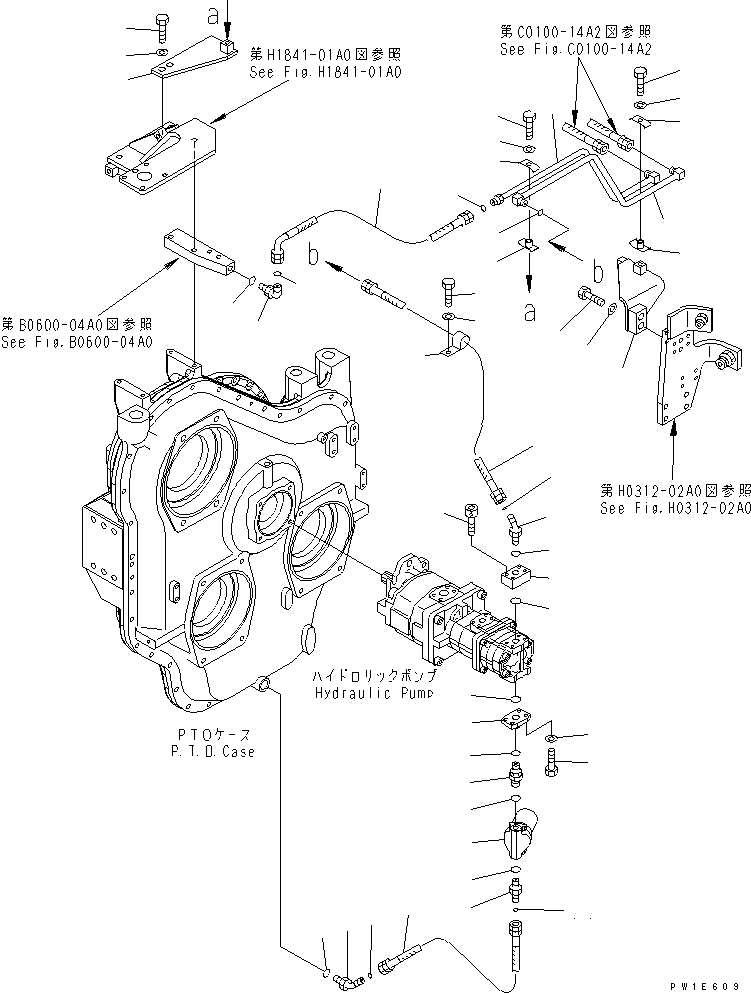 Excavators Komatsu / PC1250-7 S/N 20001-UP (Overseas Version)(pc1250-c) / POWER TAKE OFF (LUBRICATION LINE) (PUMP TO FILTER) (TROPICAL WEATHER SPEC.)(#20001-20040)(030140 : B0600-03A2)