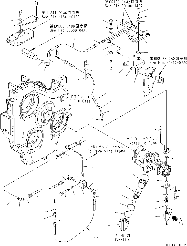 Excavators Komatsu / PC1250-7 S/N 20001-UP (Overseas Version)(pc1250-c) / POWER TAKE OFF (LUBRICATION LINE) (PUMP TO FILTER) (TROPICAL WEATHER SPEC.) (VHMS)(#20041-)(030190 : B0600-03A4A)