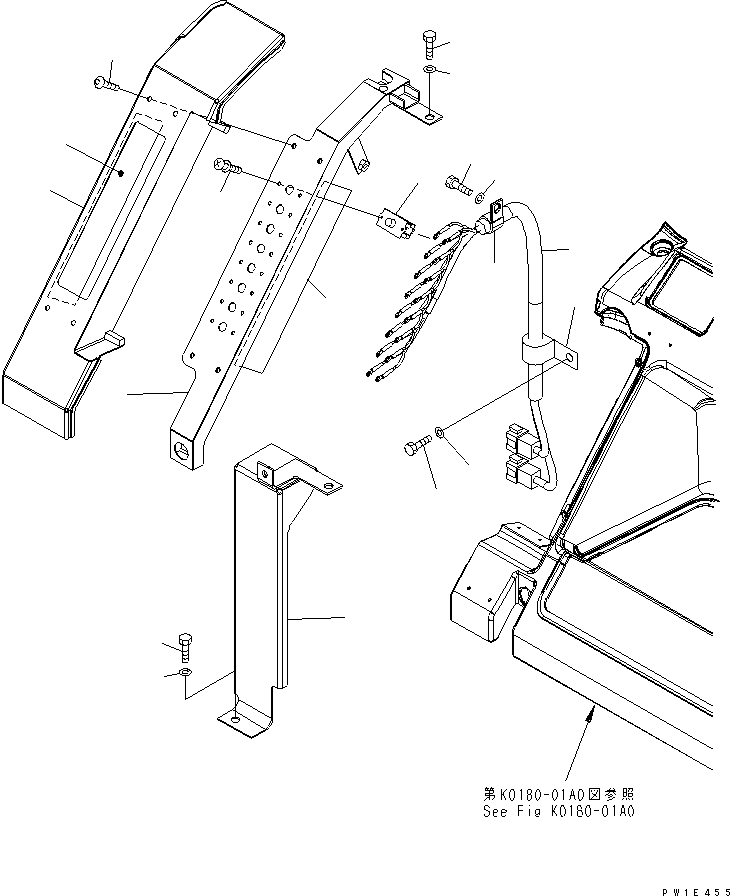 Excavators Komatsu / PC1250-7 S/N 20001-UP (Overseas Version)(pc1250-c) / SEAT REAR COVER (CIRCUIT BRAKER)(240080 : K0180-02A0)