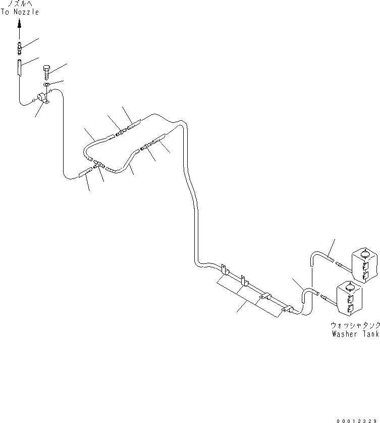 Excavators Komatsu / PC1250-7 S/N 20001-UP (Overseas Version)(pc1250-c) / WINDOW WASHER (FOR HIGH CAB)(240420 : K0350-01A1)