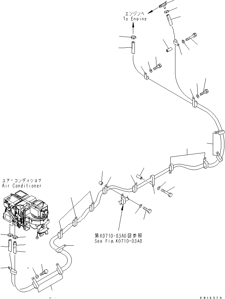 Excavators Komatsu / PC1250-7 S/N 20001-UP (Overseas Version)(pc1250-c) / AIR CONDITIONER (HEATER HOSE)(240490 : K0710-04A0)