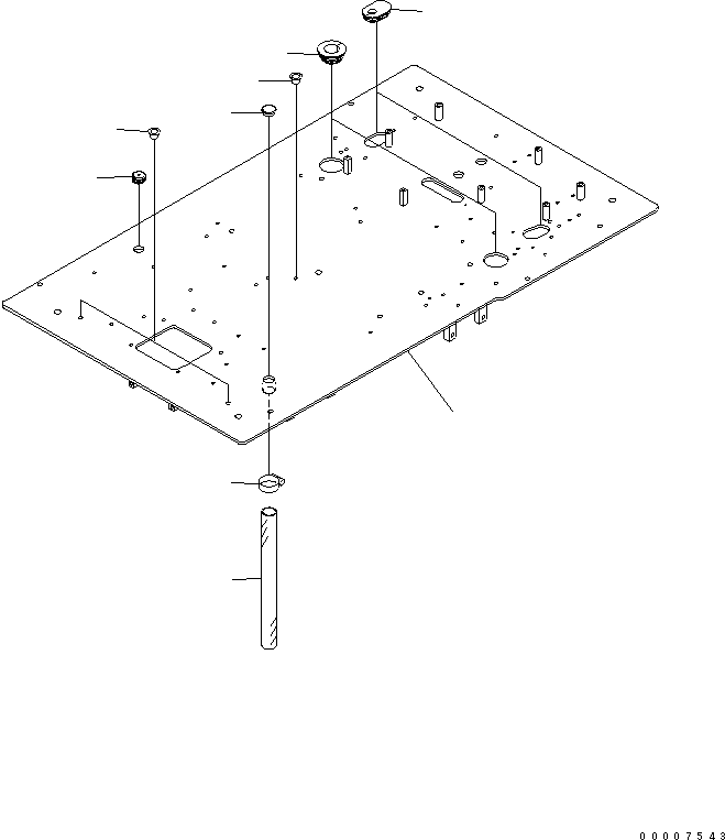 Excavators Komatsu / PC1250-7 S/N 20001-UP (Overseas Version)(pc1250-c) / FLOOR FRAME (FLOOR FRAME) (FOR HIGH CAB) (FOR LOADER)(240620 : K1110-01B0)
