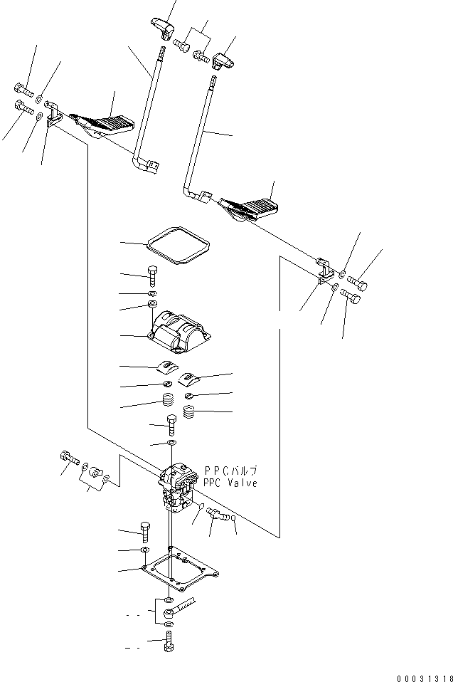Excavators Komatsu / PC1250-7 S/N 20001-UP (Overseas Version)(pc1250-c) / FLOOR FRAME (TRAVEL CONTROL)(240630 : K1110-02A0)