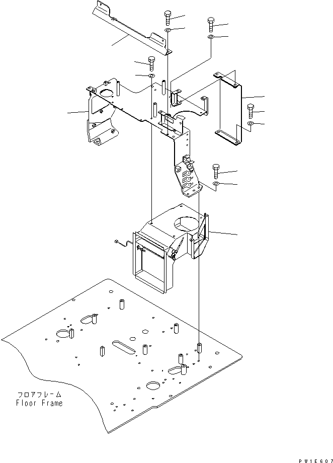 Excavators Komatsu / PC1250-7 S/N 20001-UP (Overseas Version)(pc1250-c) / FLOOR FRAME (REAR FRAME) (BIG WIND AIR CONDITIONER)(240750 : K1110-08A2)