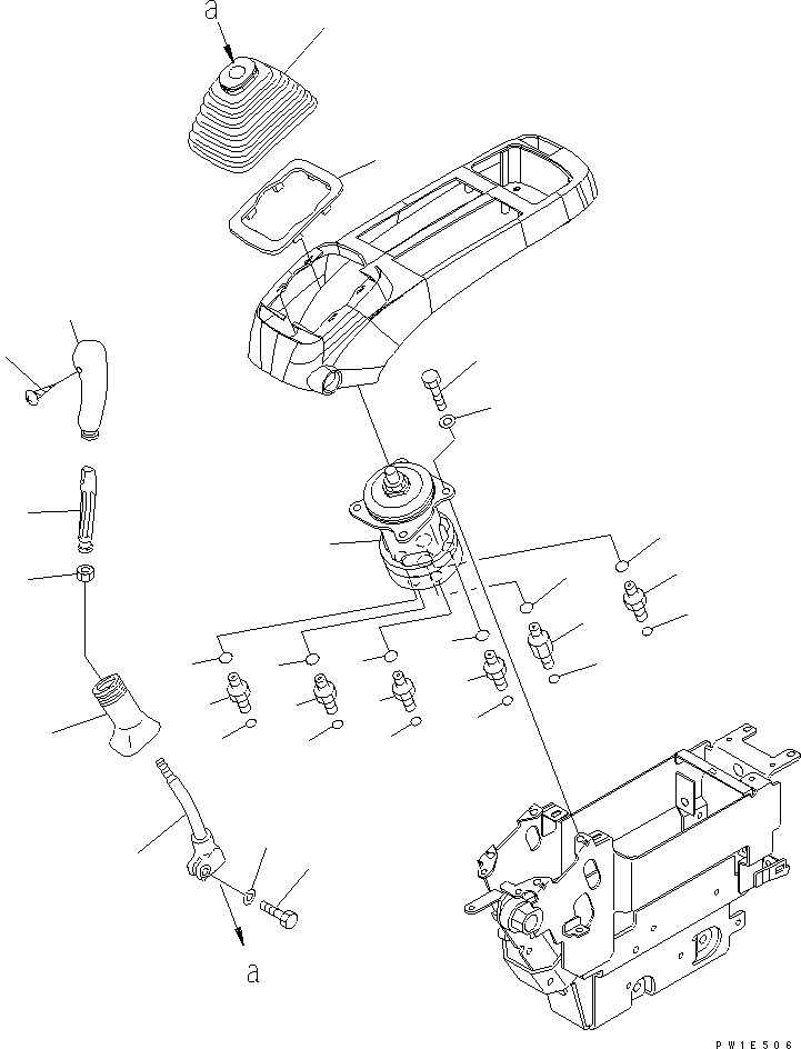 Excavators Komatsu / PC1250-7 S/N 20001-UP (Overseas Version)(pc1250-c) / FLOOR FRANE (LEVER AND VALVE) (L.H.)(240760 : K1110-09A0)