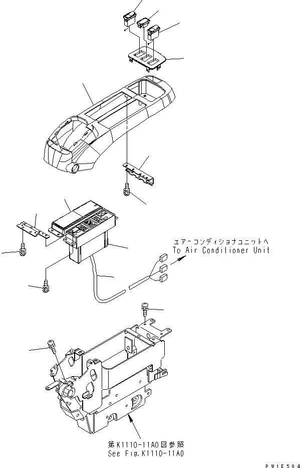 Excavators Komatsu / PC1250-7 S/N 20001-UP (Overseas Version)(pc1250-c) / FLOOR FRAME (CONSOLE ? L.H.) (UPPER) (WITH BIG AIR CONDITIONER)(240810 : K1110-10A3)