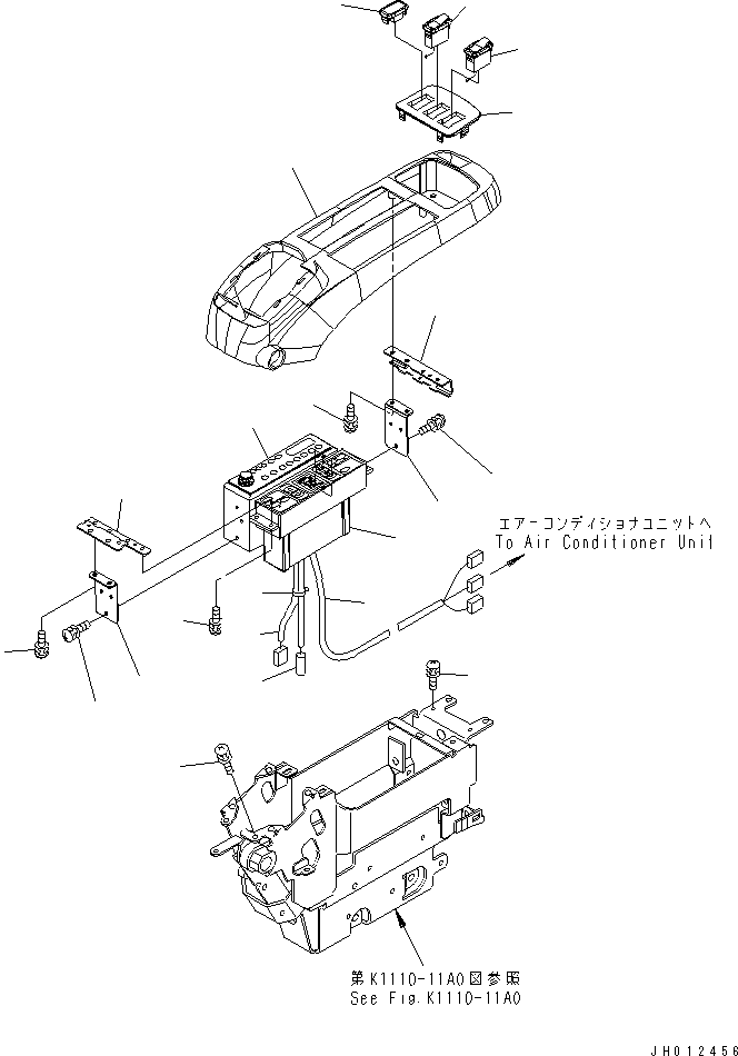 Excavators Komatsu / PC1250-7 S/N 20001-UP (Overseas Version)(pc1250-c) / FLOOR FRAME (CONSOLE ? L.H.) (UPPER) (WITH AIR CONDITIONER ? RADIO  ?LOWER WIPER AND BEACON) (FOR ASIA)(#20473-)(240840 : K1110-10A6)