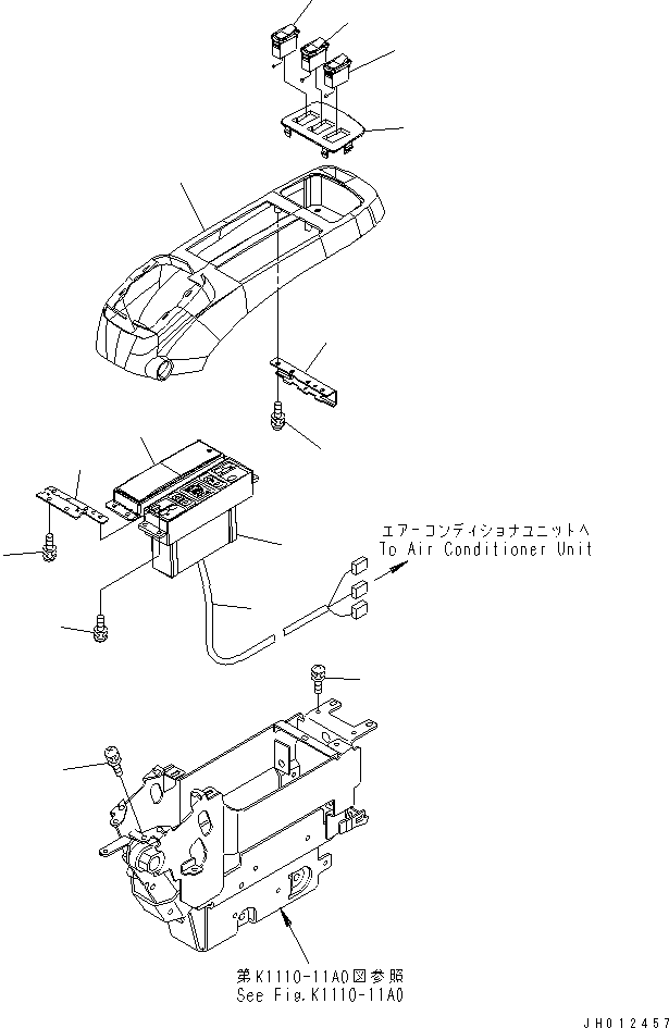 Excavators Komatsu / PC1250-7 S/N 20001-UP (Overseas Version)(pc1250-c) / FLOOR FRAME (CONSOLE ? L.H.) (UPPER) (WITH BIG AIR CONDITIONER ? LOWER WIPER AND BEACON)(#20523-)(240850 : K1110-10A7)
