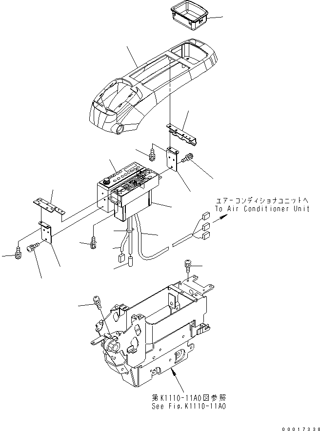 Excavators Komatsu / PC1250-7 S/N 20001-UP (Overseas Version)(pc1250-c) / FLOOR FRAME (CONSOLE ? L.H.) (UPPER) (WITH AIR CONDITIONER AND RADDIO) (FOR ASIA)(240870 : K1110-10B8)