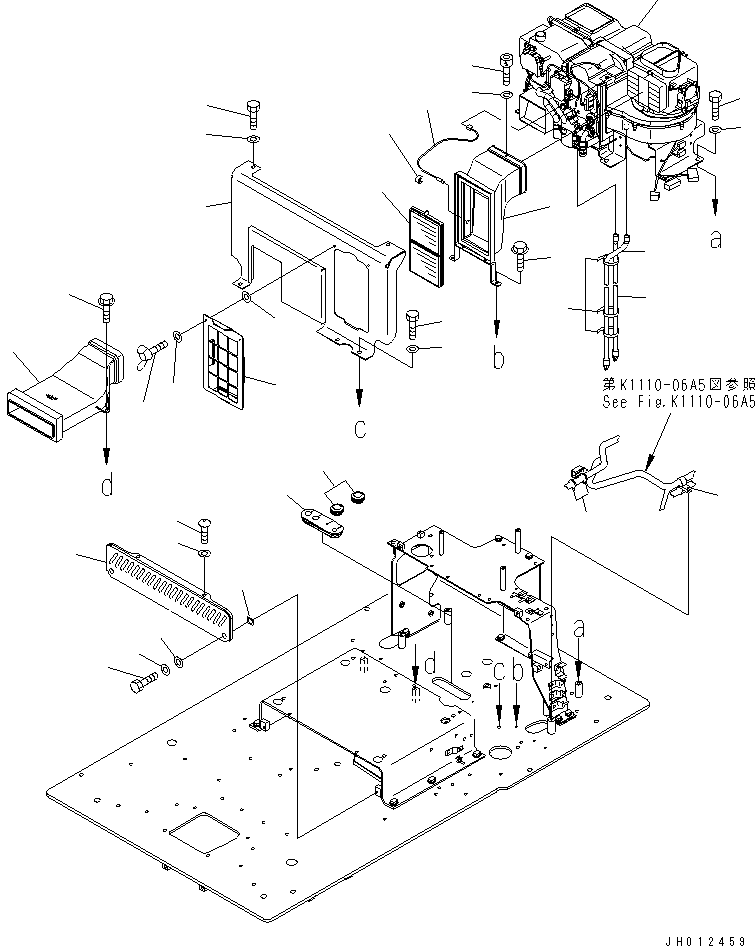 Excavators Komatsu / PC1250-7 S/N 20001-UP (Overseas Version)(pc1250-c) / FLOOR FRAME (AIR CONDITIONER AND FOOT COVER) (FOR HI CAB) (FOR LOADER)(240980 : K1110-15A5)