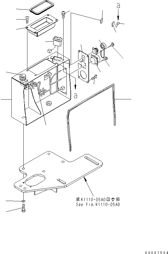 Excavators Komatsu / PC1250-7 S/N 20001-UP (Overseas Version)(pc1250-c) / FLOOR FRAME (SWITCH BOX)(#20041-)(241090 : K1110-22A0A)
