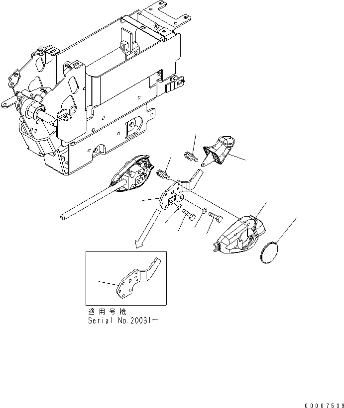 Excavators Komatsu / PC1250-7 S/N 20001-UP (Overseas Version)(pc1250-c) / FLOOR FRAME (LEVER KNOB)(#20001-20262)(241130 : K1110-24A0)