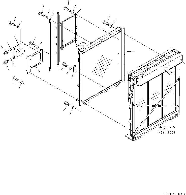 Komatsu parts book diagram for PC1250SP-8 S/N 30001-30157 (ecot3, For SP): COOLING (OIL COOLER)(#30005-)
