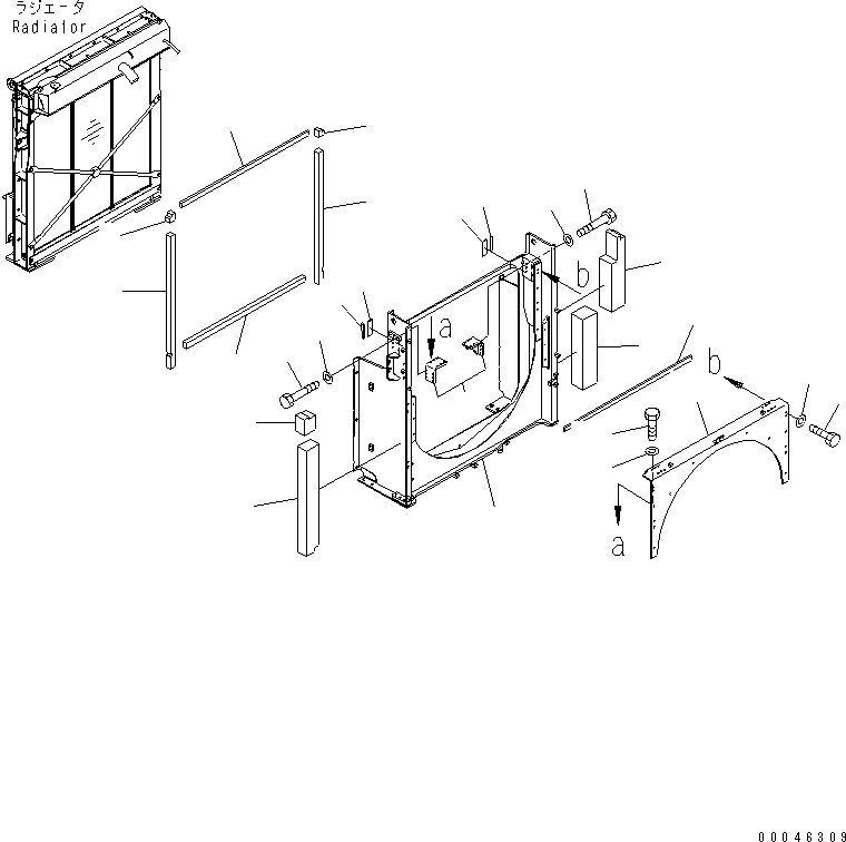 Komatsu parts book diagram for PC1250SP-8 S/N 30001-30157 (ecot3, For SP): COOLING (SHROUD)(#30001-)