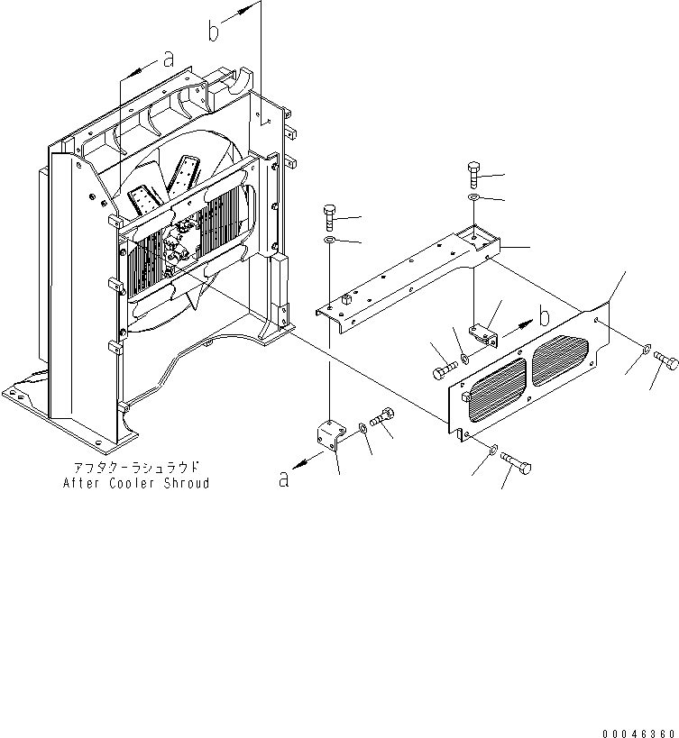 Komatsu parts book diagram for PC1250SP-8 S/N 30001-30157 (ecot3, For SP): COOLING (AFTER COOLER) (FAN GUARD)(#30001-)