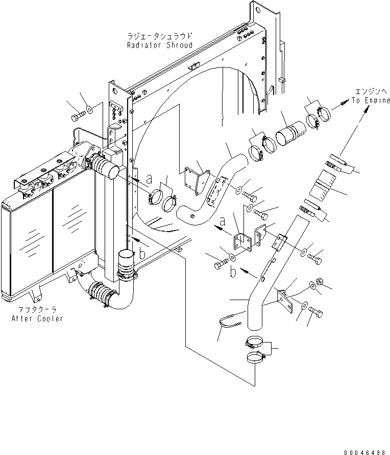 Komatsu parts book diagram for PC1250SP-8 S/N 30001-30157 (ecot3, For SP): COOLING (AIR PIPING)(#30001-)
