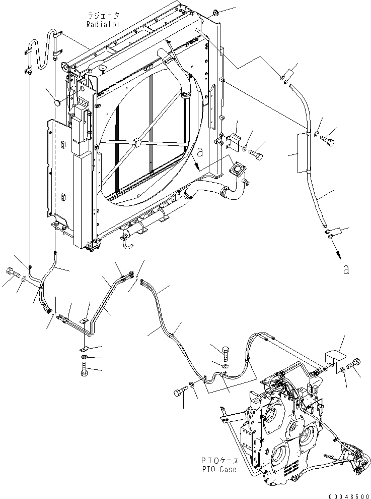 Komatsu parts book diagram for PC1250SP-8 S/N 30001-30157 (ecot3, For SP): COOLING (RADIATOR BYPASS HOSE)(#30001-)