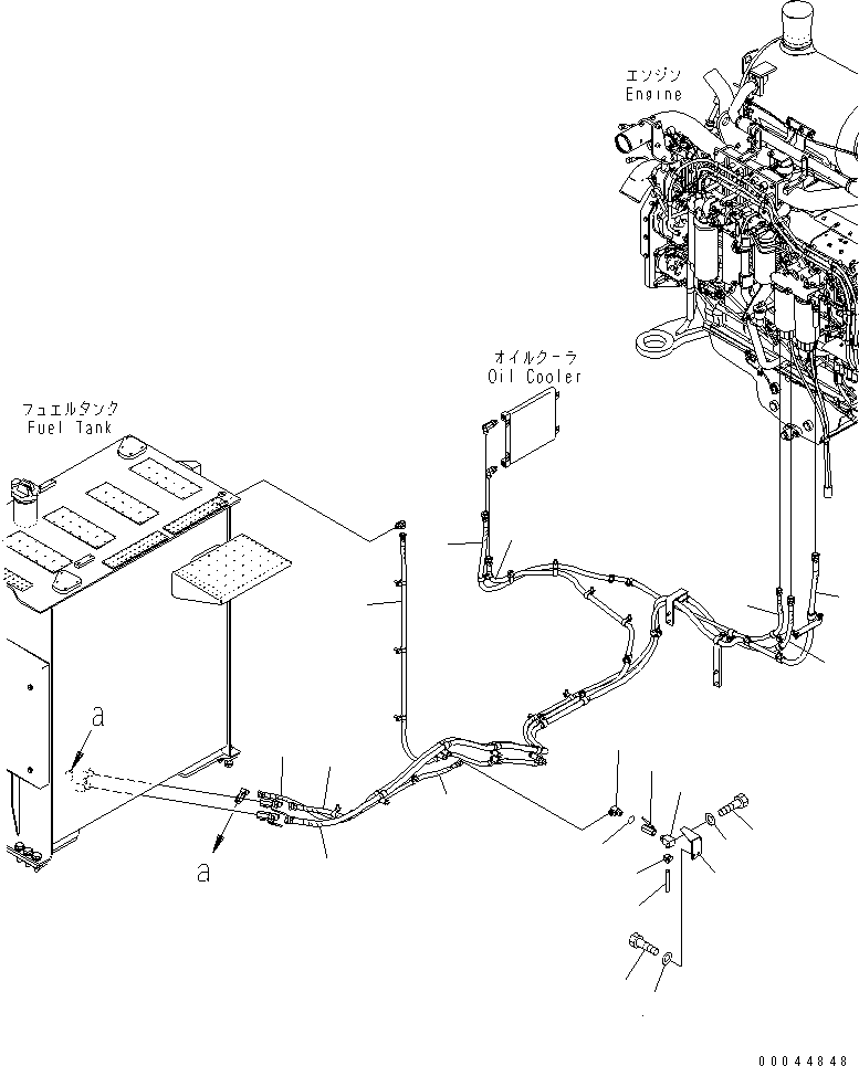 Komatsu parts book diagram for PC1250SP-8 S/N 30001-30157 (ecot3, For SP): FUEL LINE(#30001-30004)