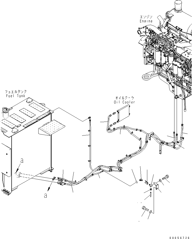 Komatsu parts book diagram for PC1250SP-8 S/N 30001-30157 (ecot3, For SP): FUEL LINE(#30005-)