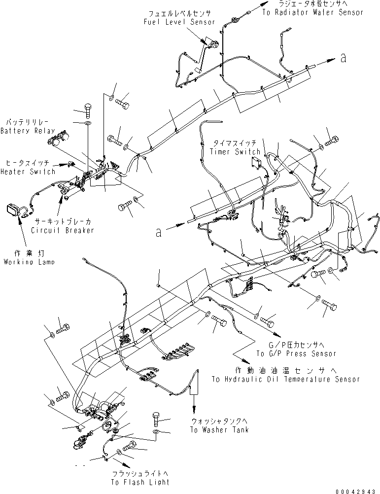 Komatsu parts book diagram for PC1250SP-8 S/N 30001-30157 (ecot3, For SP): WIRING (MAIN HARNESS) (HARNESS AND CLIP)(#30001-30018)