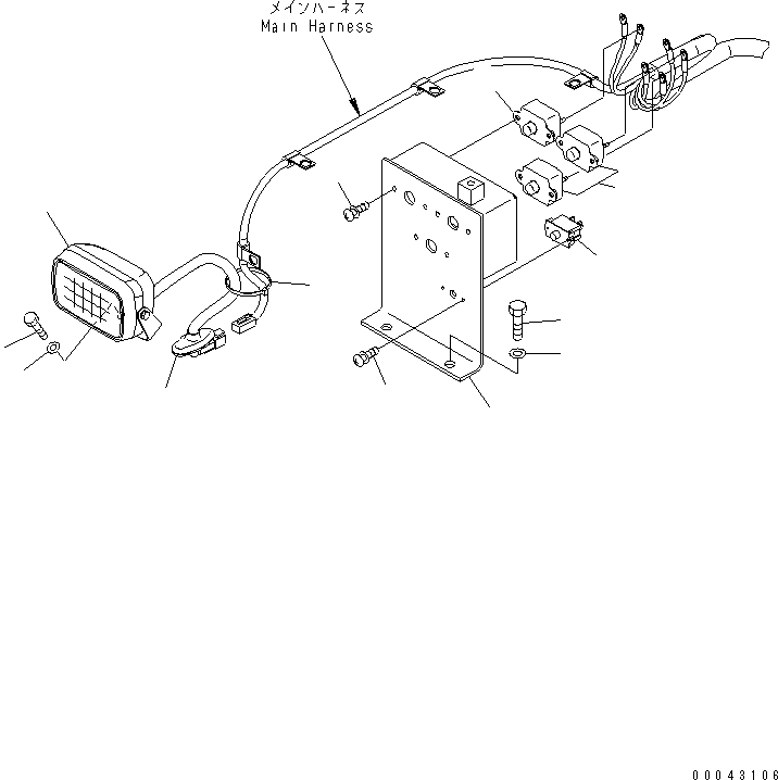 Komatsu parts book diagram for PC1250SP-8 S/N 30001-30157 (ecot3, For SP): WIRING (WORKING LAMP AND CIRCUIT BREAKER)(#30001-30021)