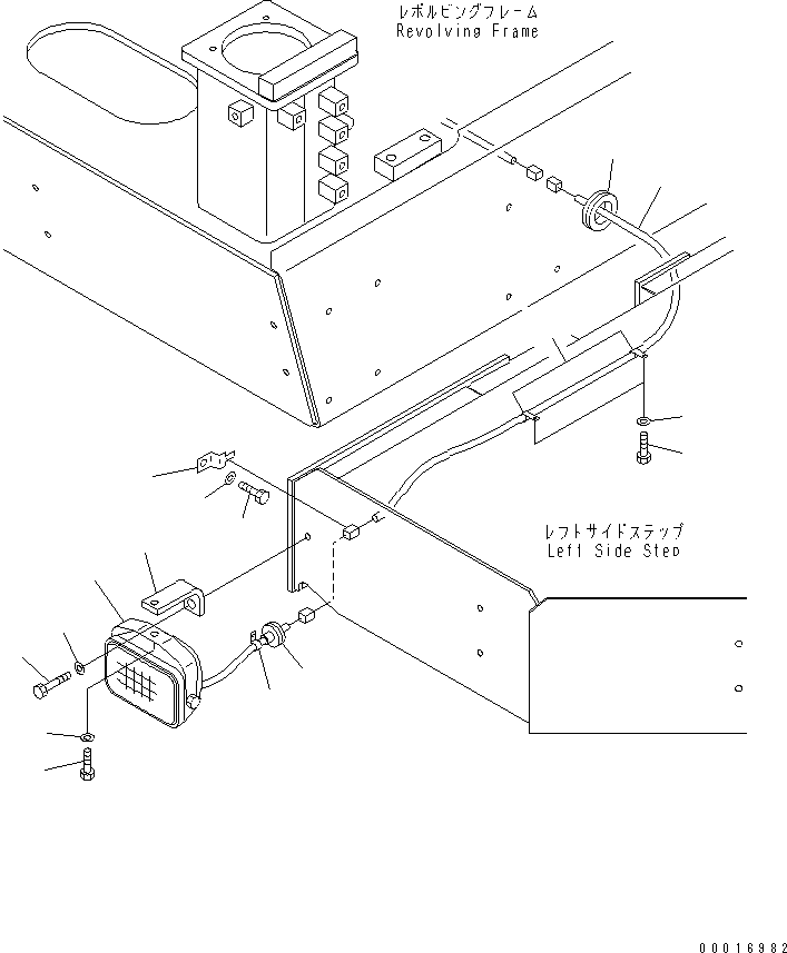 Komatsu parts book diagram for PC1250SP-8 S/N 30001-30157 (ecot3, For SP): FLASH LIGHT(#30001-)