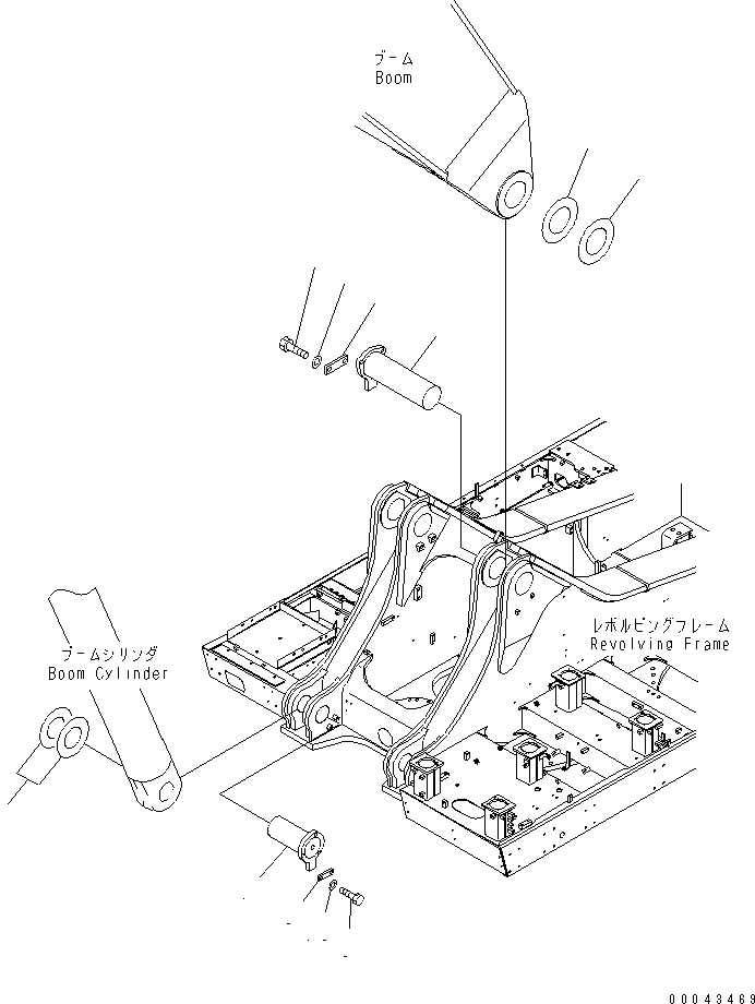 Komatsu parts book diagram for PC1250SP-8 S/N 30001-30157 (ecot3, For SP): BOOM FOOT PIN(#30001-30032)