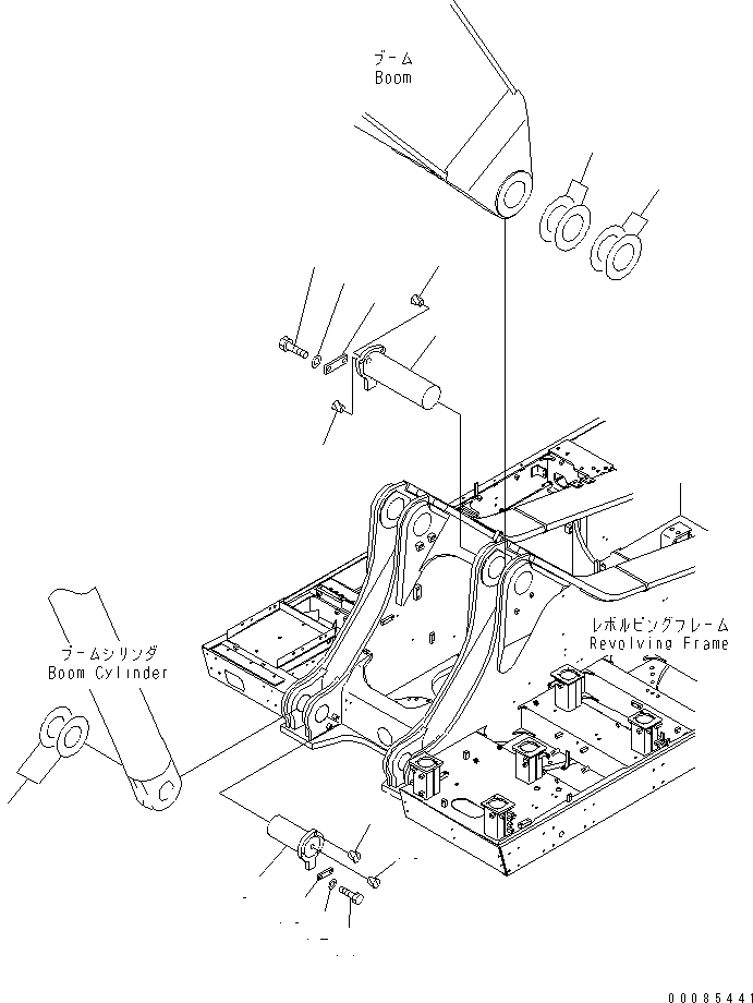 Komatsu parts book diagram for PC1250SP-8 S/N 30001-30157 (ecot3, For SP): BOOM FOOT PIN(#30033-)
