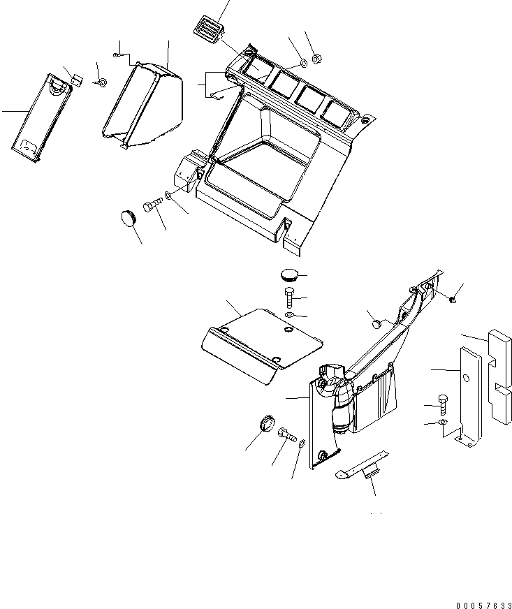 Komatsu parts book diagram for PC1250SP-8 S/N 30001-30157 (ecot3, For SP): SEAT REAR COVER(#30001-)