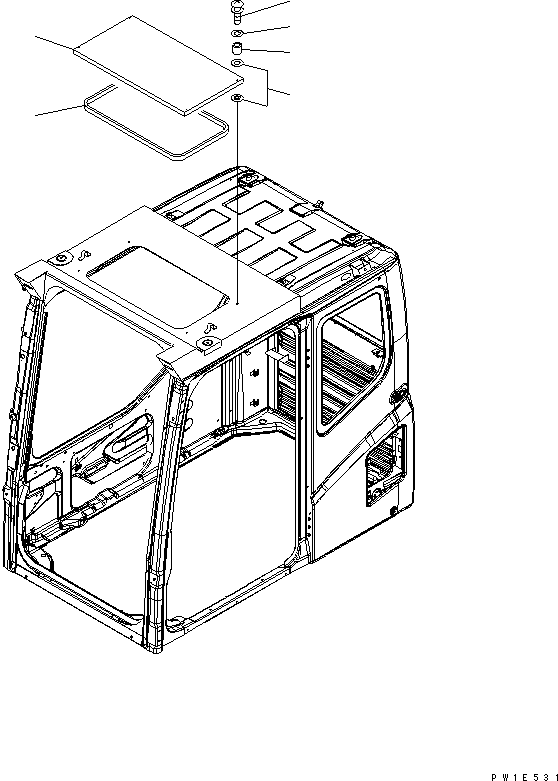 Komatsu parts book diagram for PC1250SP-8 S/N 30001-30157 (ecot3, For SP): OPERATOR'S CAB (ROOF WINDOW) (QUARRY SPEC.)(#30001-)