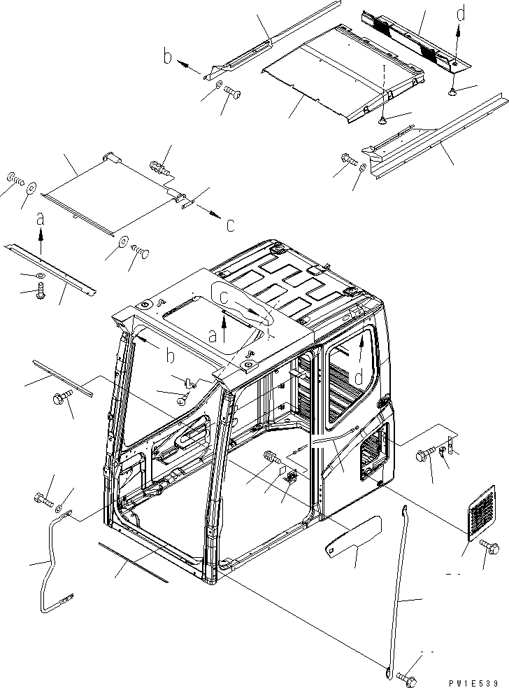 Komatsu parts book diagram for PC1250SP-8 S/N 30001-30157 (ecot3, For SP): OPERATOR'S CAB (ACCESSORIES) (QUARRY SPEC.)(#30001-)