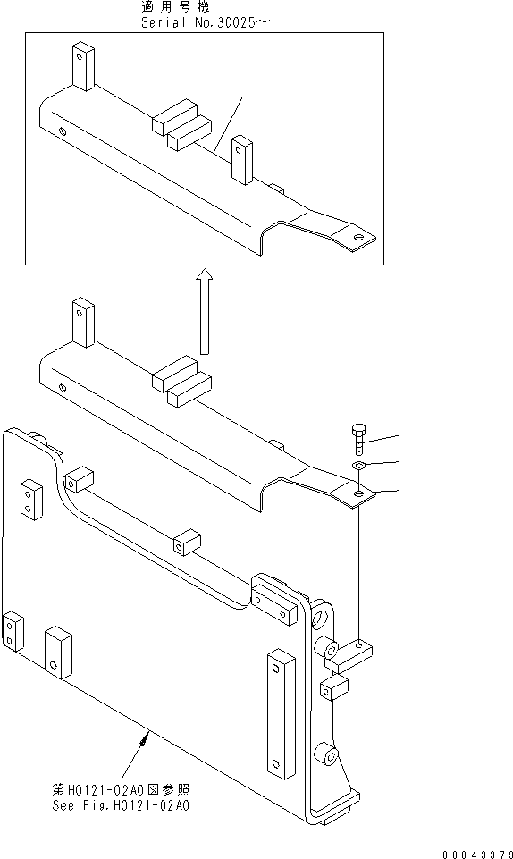 Komatsu parts book diagram for PC1250SP-8 S/N 30001-30157 (ecot3, For SP): AIR CONDITIONER (BRACKET)(#30001-)
