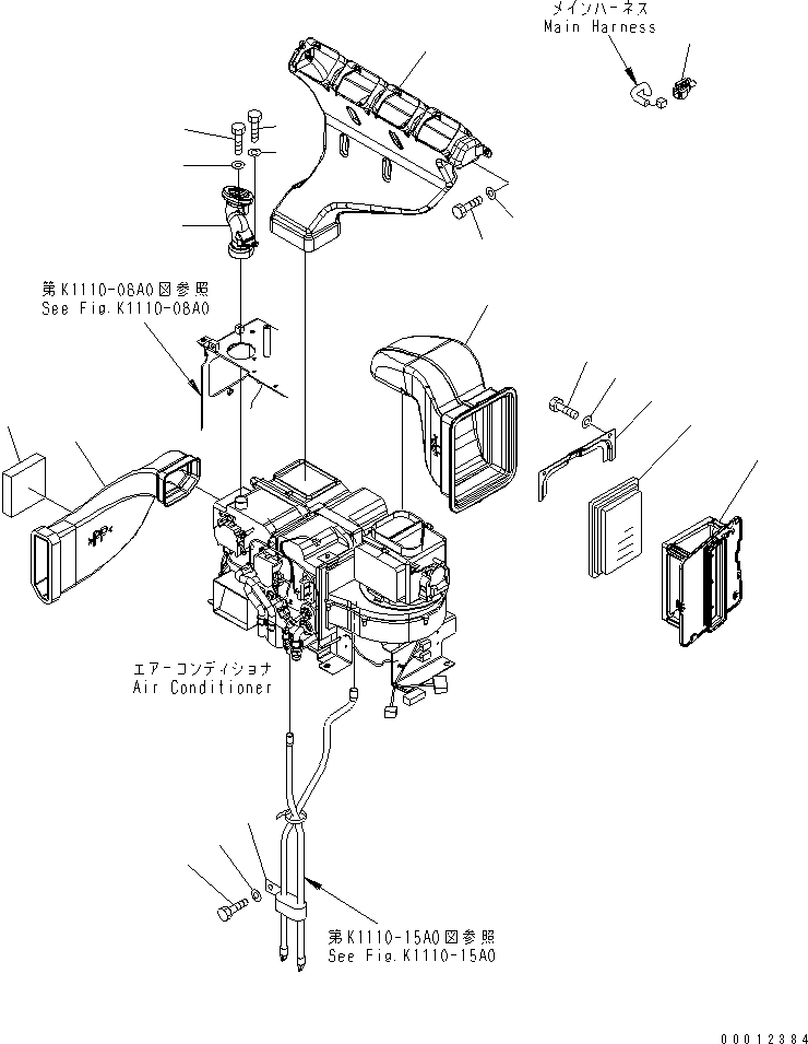Komatsu parts book diagram for PC1250SP-8 S/N 30001-30157 (ecot3, For SP): AIR CONDITIONER (DUCT AND DRAIN HOSE)(#30001-)