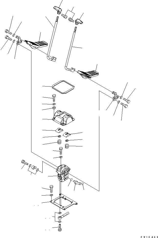 Komatsu parts book diagram for PC1250SP-8 S/N 30001-30157 (ecot3, For SP): FLOOR FRAME (TRAVEL CONTROL)(#30001-)