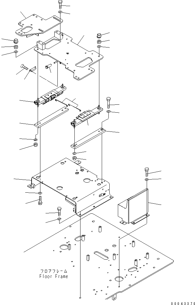 Komatsu parts book diagram for PC1250SP-8 S/N 30001-30157 (ecot3, For SP): FLOOR FRAME (BASE)(#30001-30055)