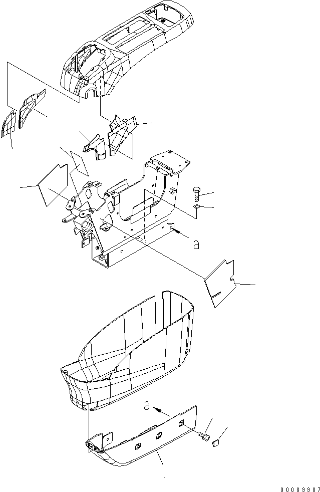 Komatsu parts book diagram for PC1250SP-8 S/N 30001-30157 (ecot3, For SP): FLOOR FRAME (CONSOLE ? L.H.) (UNDER)(#30156-)