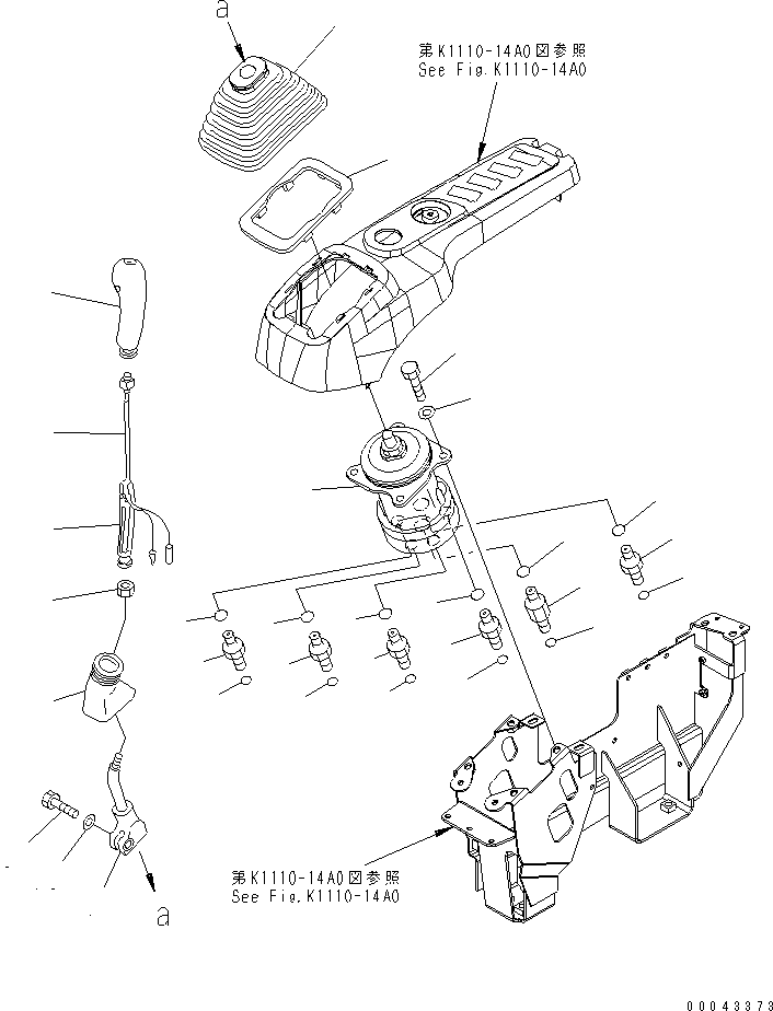 Komatsu parts book diagram for PC1250SP-8 S/N 30001-30157 (ecot3, For SP): FLOOR FRAME (LEVER AND VALVE) (R.H.)(#30001-)